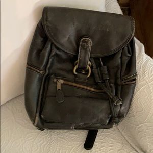 Vintage Frye leather backpack.  Black